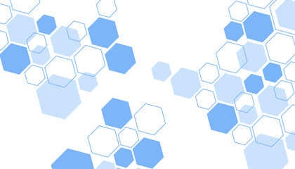 Abstract blue hexagon shape for frame illustration design