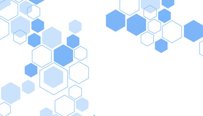 Abstract blue hexagon shape for frame illustration design