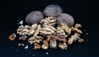 Beautiful still life of walnuts