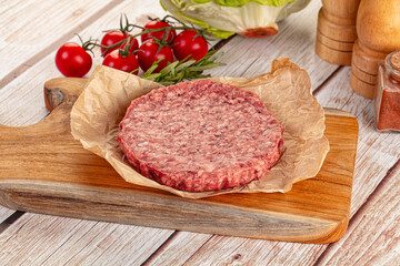 Raw beef cutlet for burger