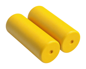 Yoga foam rollers for relaxation and recovery in home fitness space isolated on transparent background