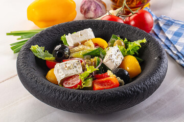 Greek salad with feta cheese