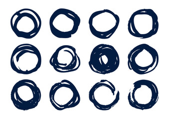 筆　丸　素材（紺色）