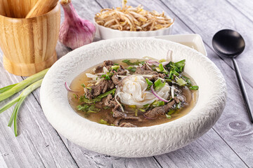 Vietnamese Pho Bo soup with beef