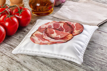 Italian Cured pork neck slices