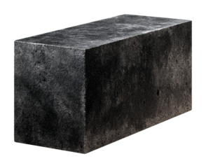 Industrial block of textured concrete urban model view isolated on transparent background
