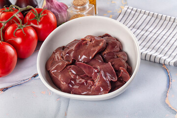 Raw chicken liver for cooking