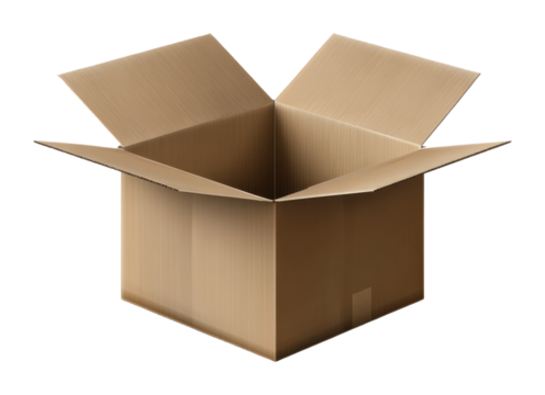 Unboxing a cardboard box creative storage ideas for your home isolated on transparent background