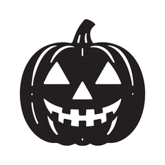Dark Halloween Pumpkin Icon with Sinister Expression Art