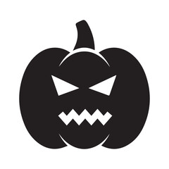 Dark Halloween Pumpkin Icon with Sinister Expression Art