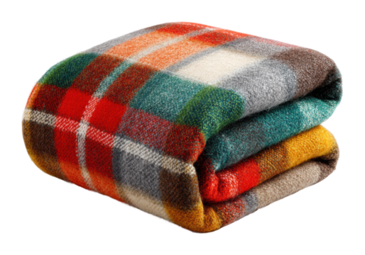 Cozy blanket for comfort home product warmth isolated on transparent background