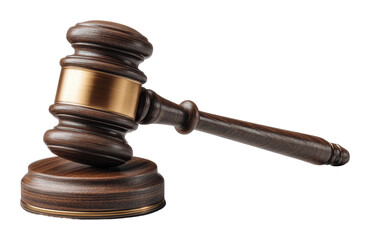 Fototapeta premium Legal action gavel courtroom justice theme isolated on transparent background