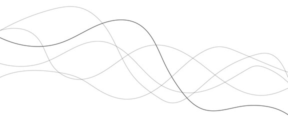 Technology abstract lines on white background. Undulate Grey Wave Swirl, frequency sound wave, twisted curve lines with blend effect