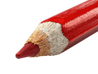 Creating with a red colored pencil artist's workspace isolated on transparent background