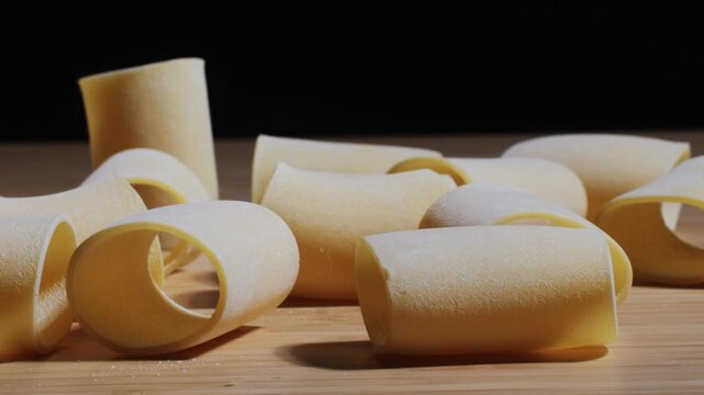 Italian pasta Paccheri, Cannelloni type of pasta in the shape of a very large tube, originating from Campania