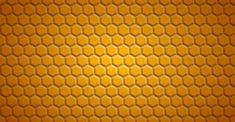 Honeycomb Hexagonal Pattern With 3d Depth Orange Yellow Background Vector Illustration
