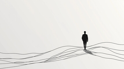 Single Line Learning Path Concept Personalized Education and Growth Symbol Illustration 