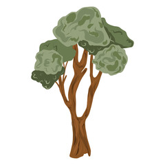Hand drawn tree vector illustration. Nature element icon.