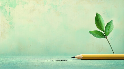 Creative Learning Growth Concept Pencil Sketching Line Depicting Progress Imagination and Educational Development 