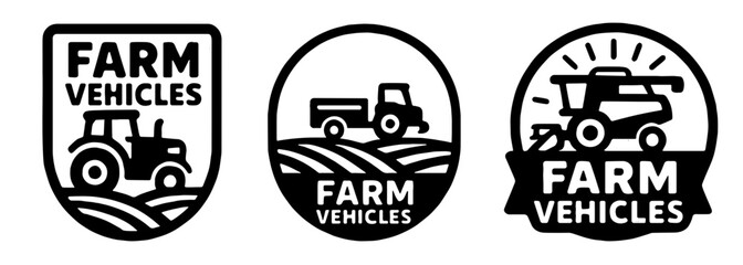 Obraz premium 農業機械エンブレムデザイン、Agricultural Machinery Emblem Collection