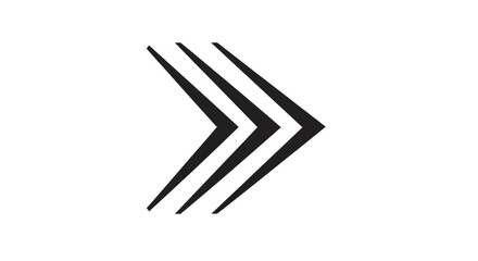 Three chevron arrows pointing right, a simple graphic design element on a white background.