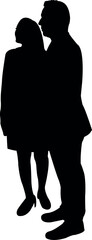 a couple standing body silhouette vector