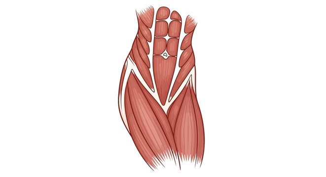 Anatomical Illustration of Abdominal and Thigh Muscles