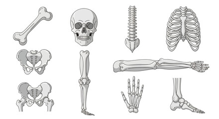 Anatomical Illustration of Human Skeletal System Components © Afif