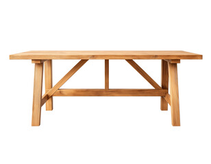  a simple wooden table, front view, white background, high-resolution photography, professional color grading 
