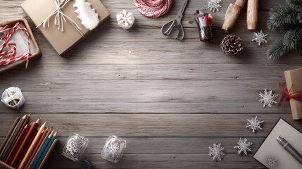 Desk surface with space for seasonal decoration, themed for a shopping discount event