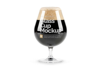 Glass of dark beer Mockup