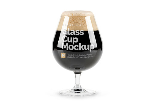 Glass of dark beer Mockup