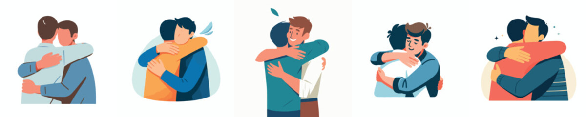 a male hugs his friend to give encouragement