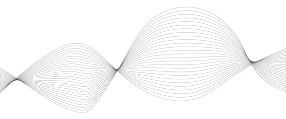Fototapeta premium Abstract wavy grey stream element for design on transparent background isolated. frequency sound wave lines, technology, data science, business wave line background. Vector illustration.