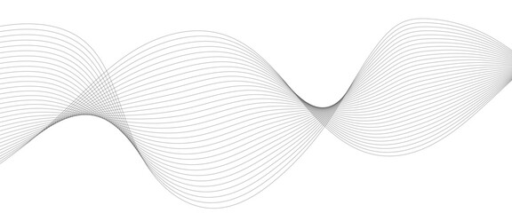 Abstract wavy grey stream element for design on transparent background isolated. frequency sound wave lines, technology, data science, business wave line background. Vector illustration.
