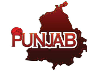Punjab Map Typography Vector Design | Punjabi Culture Text Art Illustration
