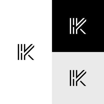 hk initial monogram vector icon illustration