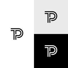 tp initial monogram vector icon illustration