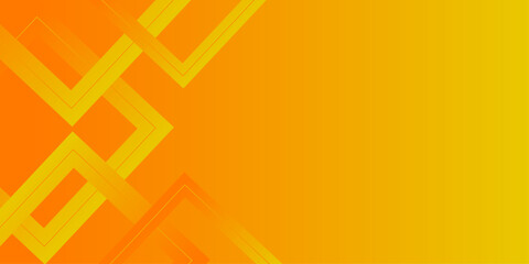 Abstract orange banner geometric shapes vector technology background.Orange yellow
 gradient geometric shape background with dynamic square lines. presentation, business report, card, banner, poster.