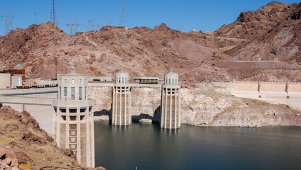 The Hoover Dam on the Colorado River.