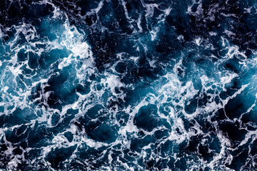 Sea surface background. Aerial view of amazing foamy water. Can be used in covers, packaging, posters, textures, presentations, art and design projects. Captivating vector illustration.