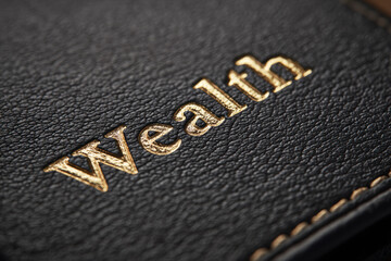 imagery featuring the word 'Wealth'