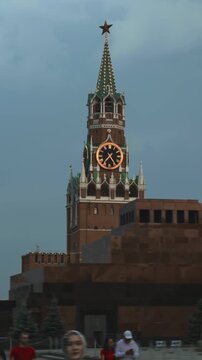 hyper lapse of Kremlin clock, Moscow, Russia