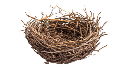 Obraz premium Bird nest made of twigs isolated on a transparent background 1