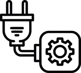Electrical plug connected to a gear mechanism for power and industry concept