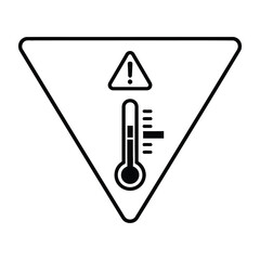 Warning sign indicating high temperature or overheating hazard