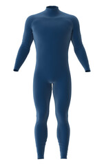 Blue athletic compression suit isolated on a white background