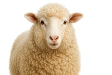 Fototapeta premium White Sheep PNG Isolated Farm Animal on Transparent Background