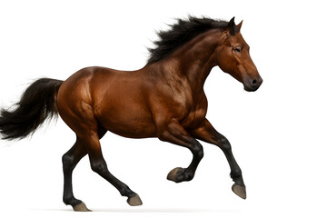 Obraz premium Brown Horse PNG Isolated Running Animal on Transparent Background