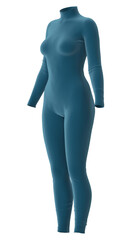 Teal bodysuit on a white background, perfect for fashion and design projects